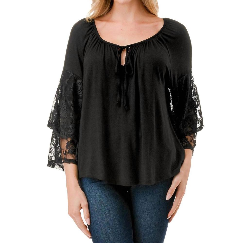NEW VAVA bell sleeve top in black
